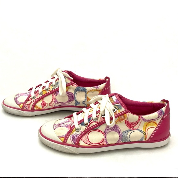 Coach Women's Multi-Color Barrett Poppy Lace-Up Sneaker (Q675) - Picture 9 of 15